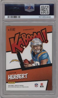 Justin Herbert from the 2020 Panini Absolute set graded by PSA and given an overall grade of 9.