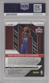 Shai Gilgeous-Alexander from the 2018-19 Panini Prizm set featuring a Red White Blue Prizm parallel graded by PSA and given an overall grade of 9.