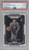 Julian Strawther from the 2023-24 Panini Prizm set featuring a White Prizm parallel graded by PSA and given an overall grade of 9.