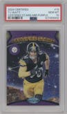 T.J. Watt from the 2024 Panini Certified set featuring a Mirror Purple  parallel graded by PSA and given an overall grade of 10.