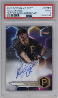 Paul Skenes from the 2023 Bowman's Best set graded by PSA and given an overall grade of 9.