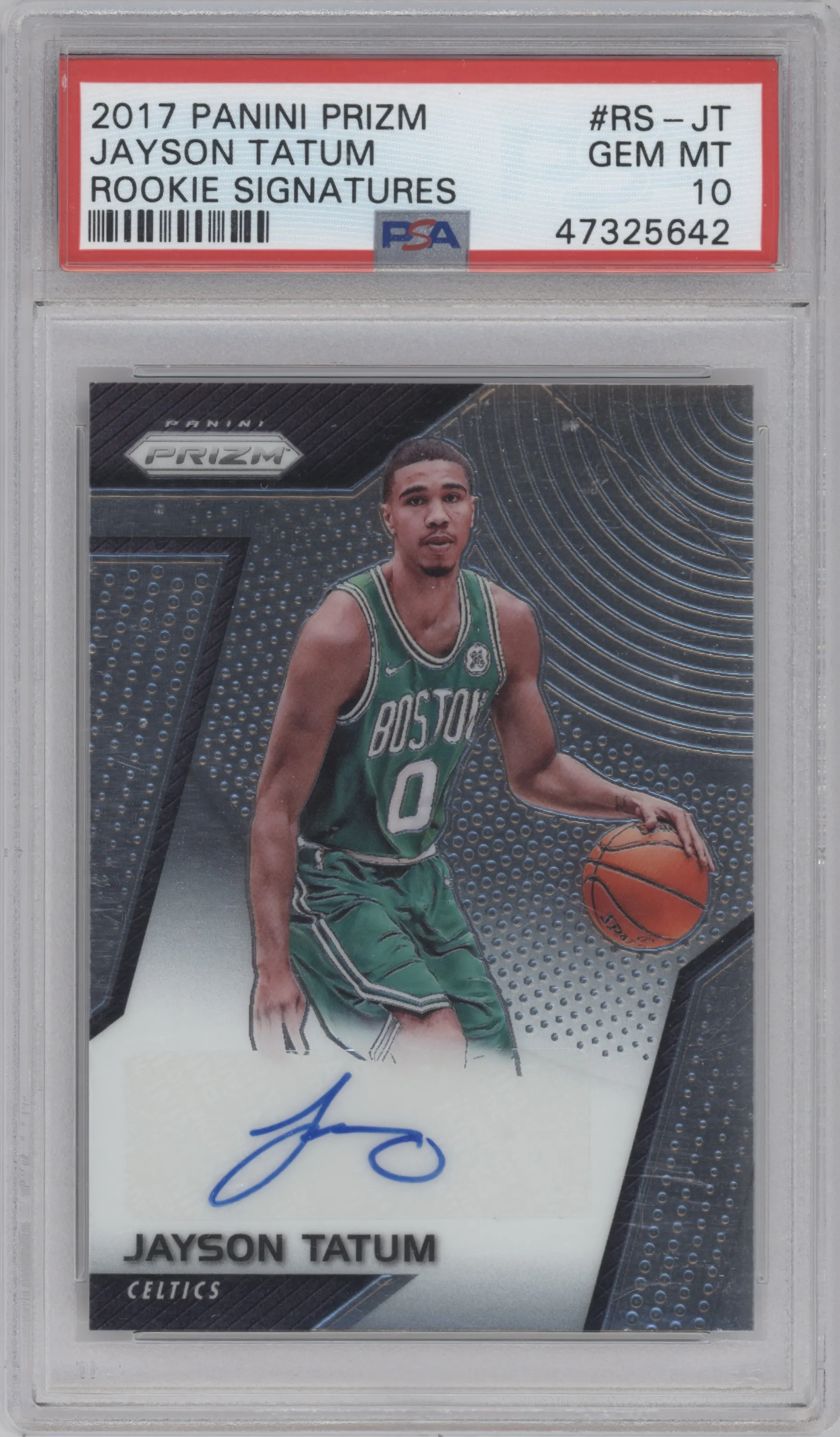 2017 Panini Prizm Rke.Sig. Jayson Tatum #RS-JT PSA 10