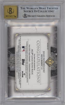 Julio Rodriguez from the 2023 Topps Transcendent Collection set graded by Beckett and given an overall grade of 8.5.
