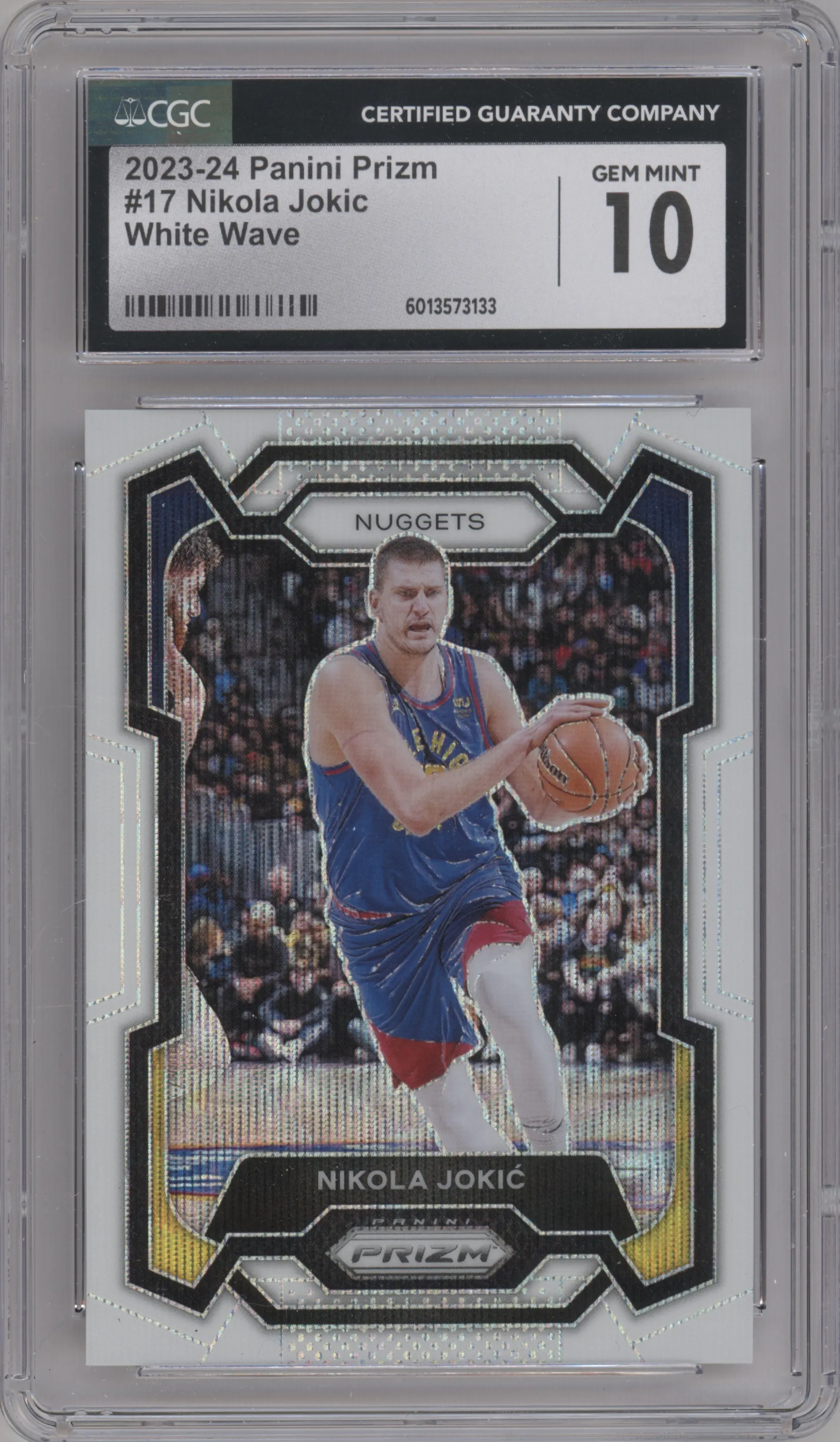 2023 Panini Prizm Nikola Jokic White Wave CGC 10