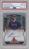 Roman Anthony from the 2023 Bowman  set featuring a Refractor parallel graded by PSA and given an overall grade of 10.