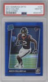 Nico Collins from the 2021 Panini Donruss Optic set featuring a Blue Hyper parallel graded by PSA and given an overall grade of 10.