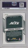 Jordan Travis from the 2024 Donruss set graded by PSA and given an overall grade of 10.