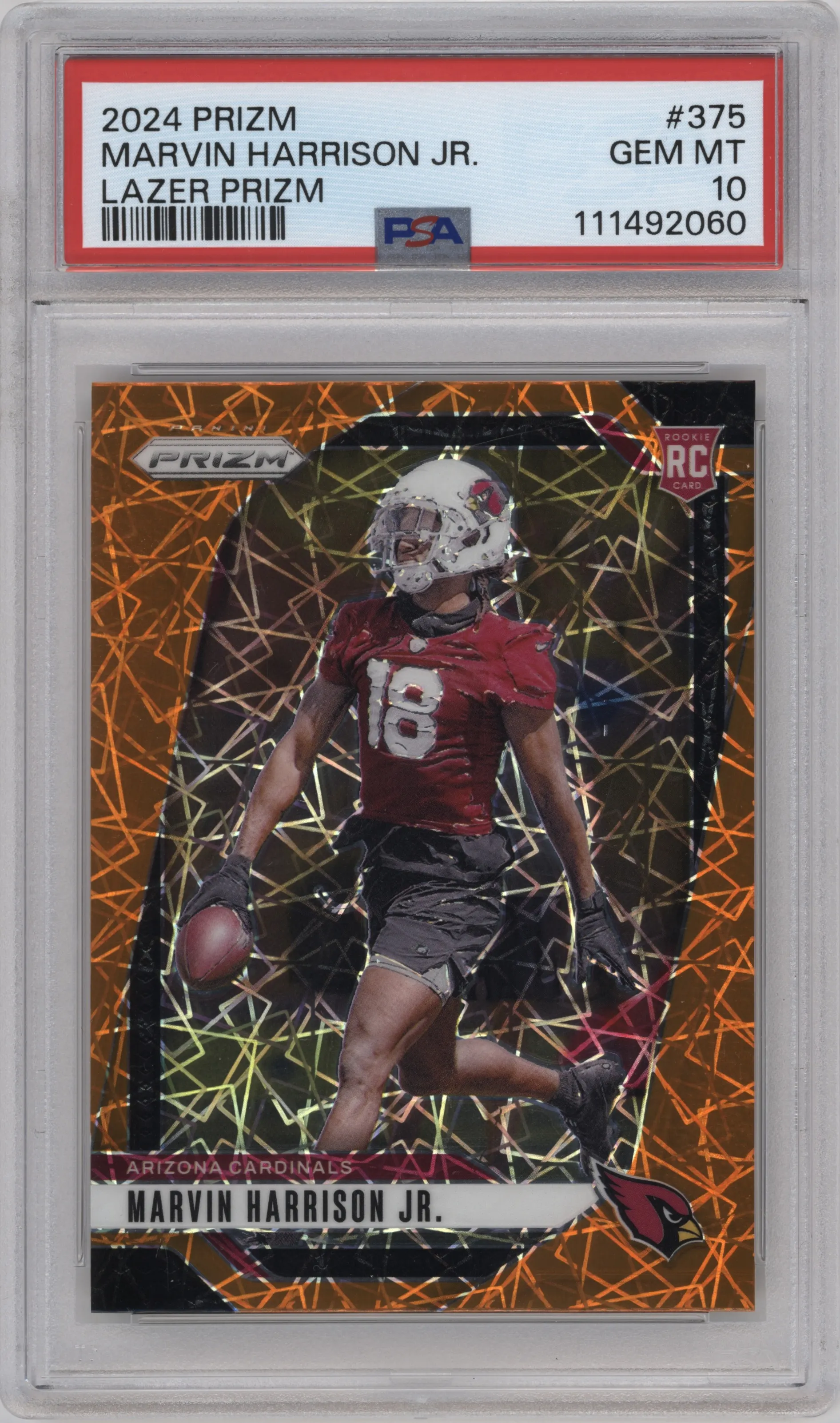2024 Panini Prizm Marvin Harrison Jr. Lazer Prizm #375 PSA 10