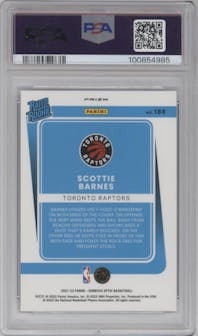 Scottie Barnes from the 2021-22 Panini Donruss Optic set featuring a Target Box Set parallel graded by PSA and given an overall grade of 10.