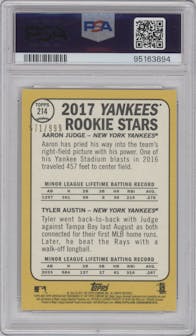 Tyler Austin/Aaron Judge from the 2017 Topps Heritage set graded by PSA and given an overall grade of 10.
