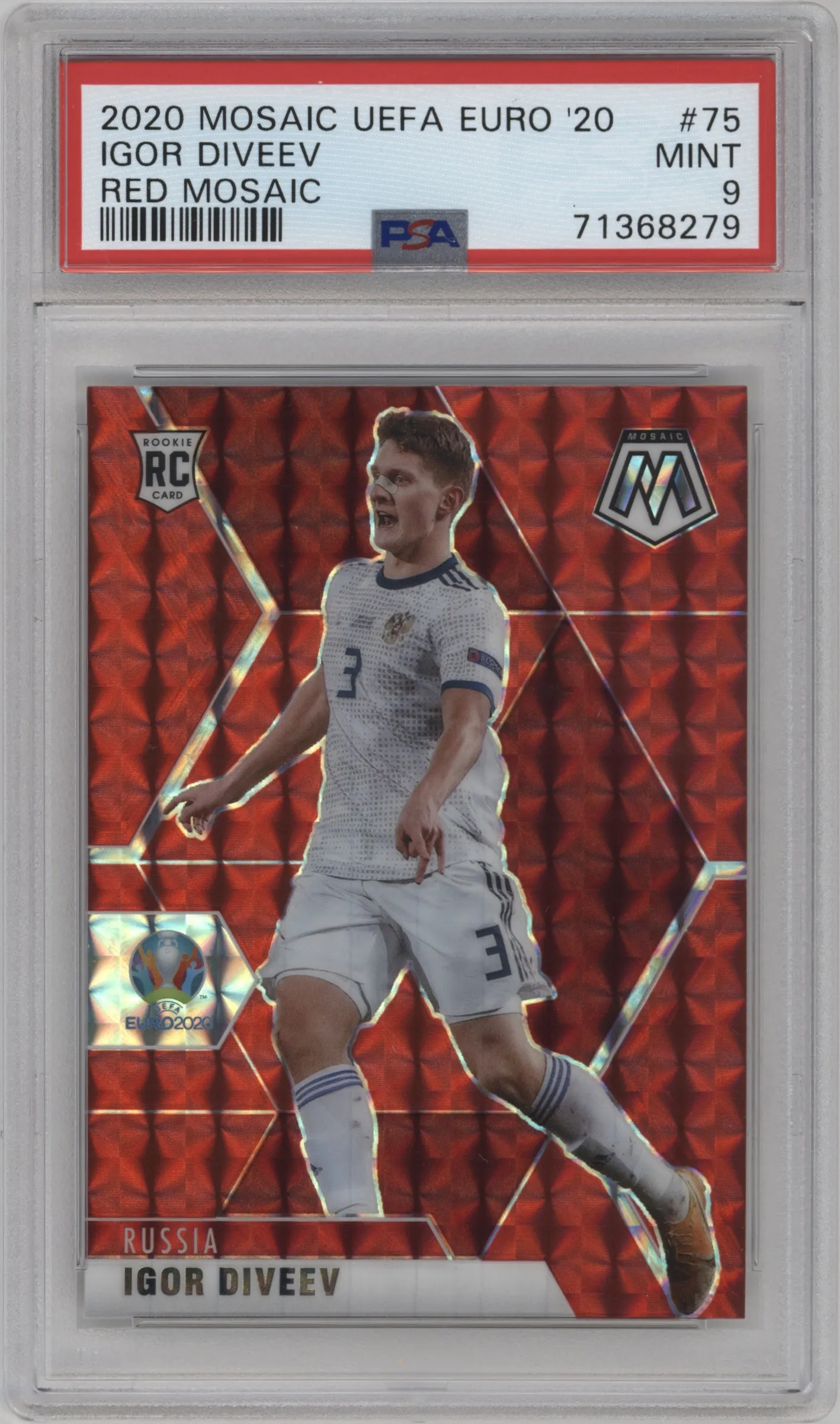 2020 Panini Mosaic UEFA EURO 2020 Igor Diveev Red Mosaic PSA 9