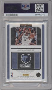 Jaren Jackson Jr. from the 2022-23 Panini One and One set featuring a Purple parallel graded by PSA and given an overall grade of 10.