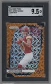 Jayden Daniels from the 2024 Panini Prizm set featuring a Lazer Prizm parallel graded by SGC and given an overall grade of 9.5.