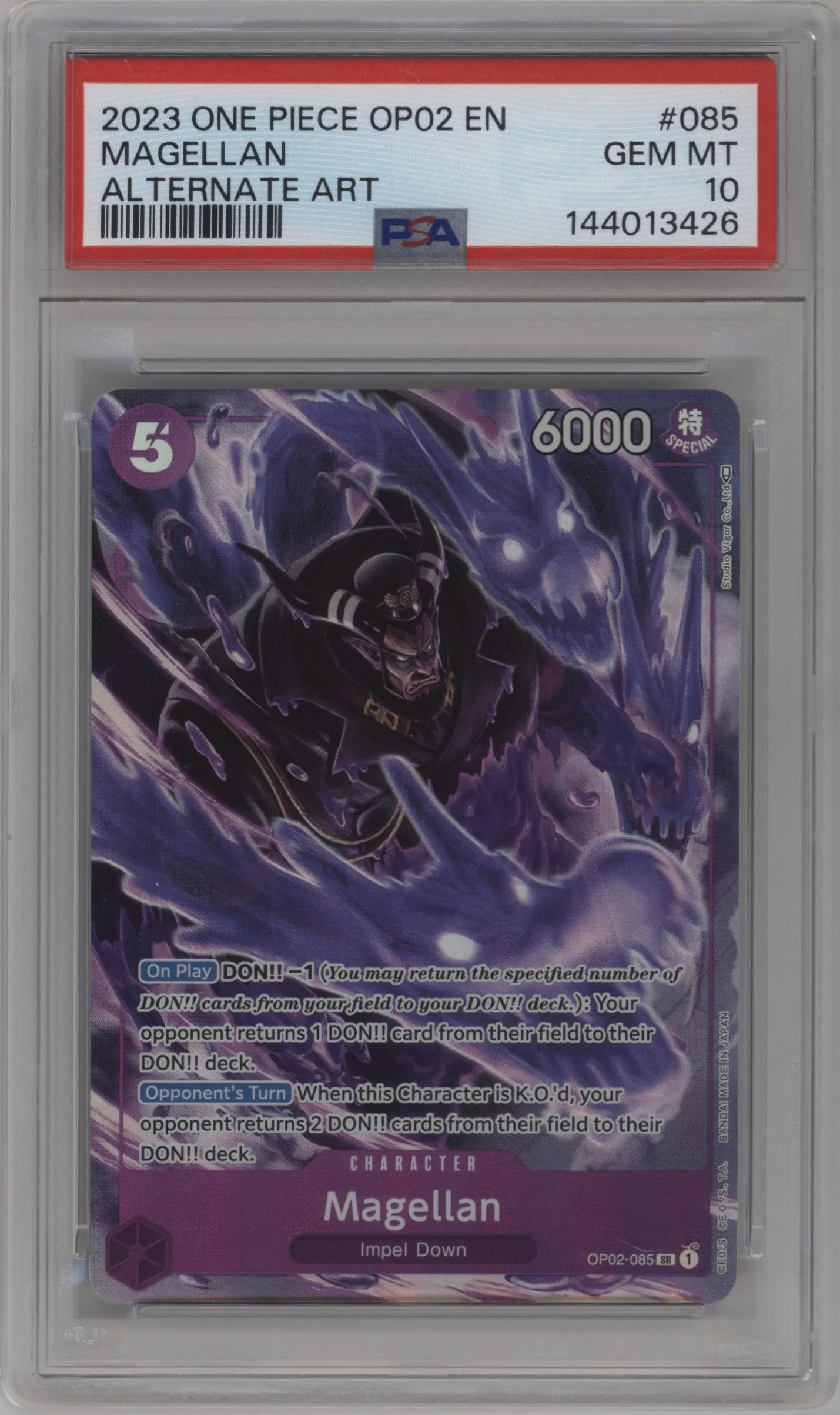 2023 One Piece Paramount War Magellan Alternate Art PSA 10