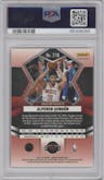 Alperen Sengun from the 2021-22 Panini Mosaic  set featuring a Silver parallel graded by PSA and given an overall grade of 10.