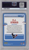 C.J. Stroud from the 2023 Donruss Optic set featuring a  Purple Shock parallel graded by PSA and given an overall grade of 9.