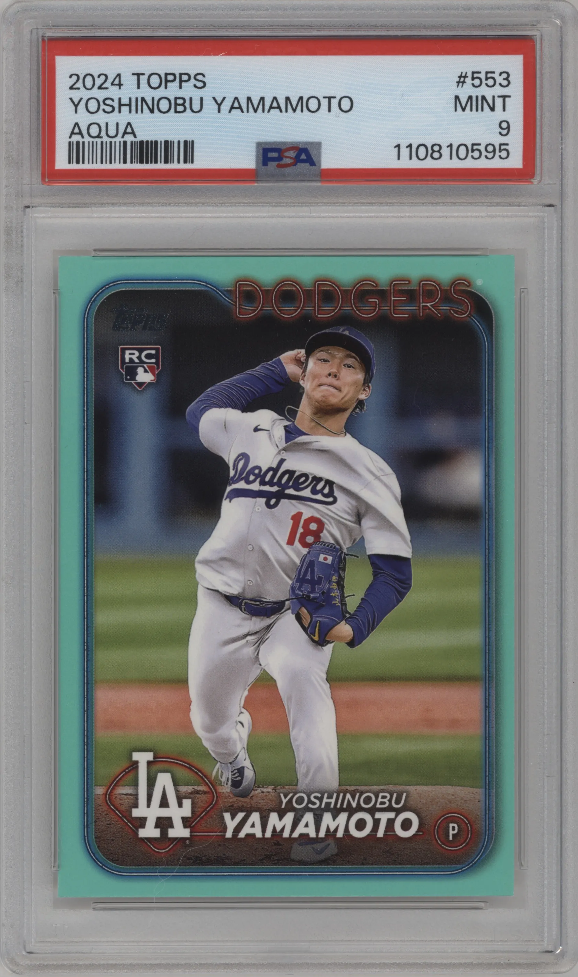 2024 Topps Yoshinobu Yamamoto Aqua #553 PSA 9