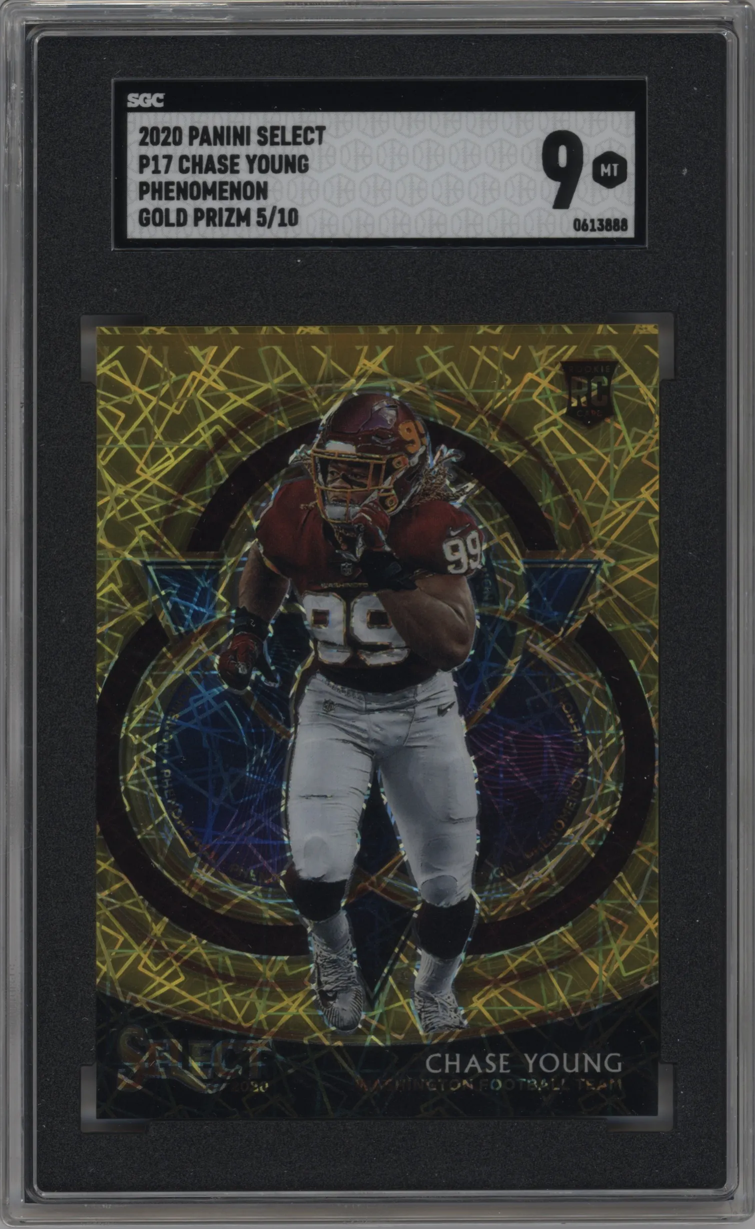 2020 Panini Select Phenomenon Chase Young Gold Prizm SGC 9