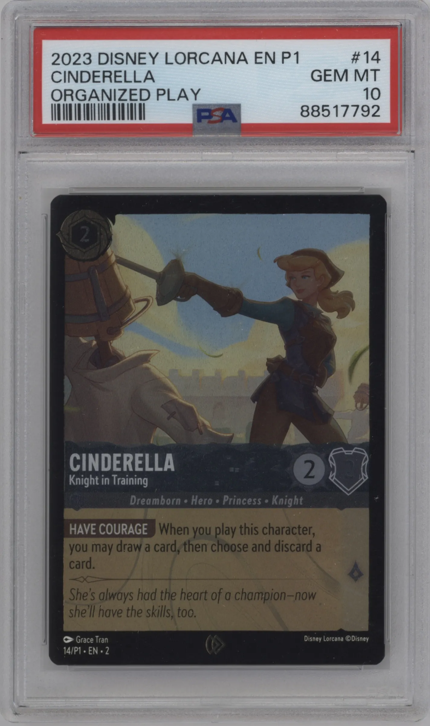 2023 Disney Lorcana Organized Play Kit Cinderella #14 PSA 10