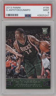 Giannis Antetokounmpo from the 2013-14 Panini set graded by PSA and given an overall grade of 9.