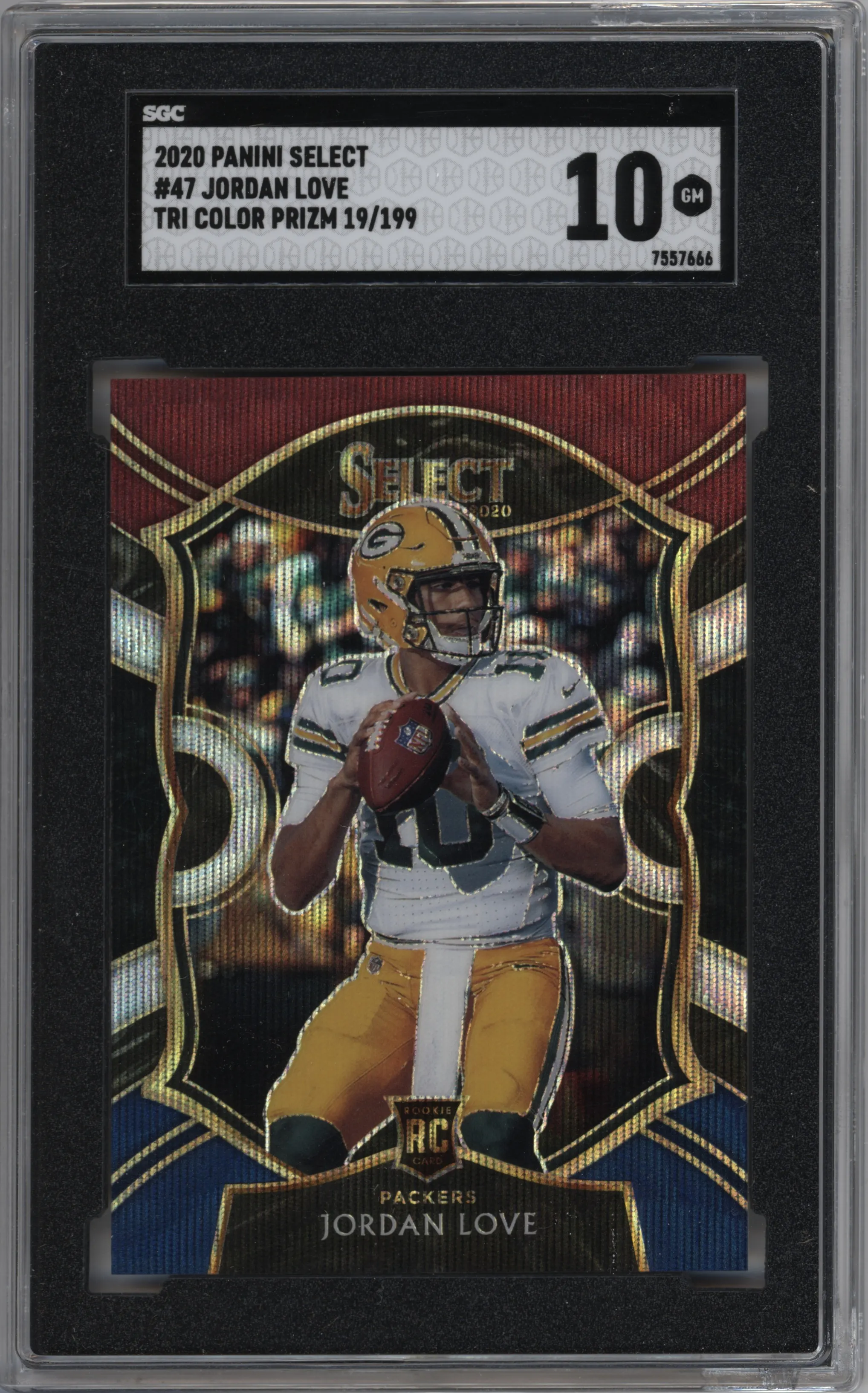 2020 Panini Select Jordan Love Tri-Color #47 SGC 10