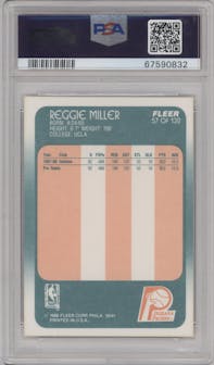Reggie Miller from the 1988-89 Fleer set graded by PSA and given an overall grade of 9.