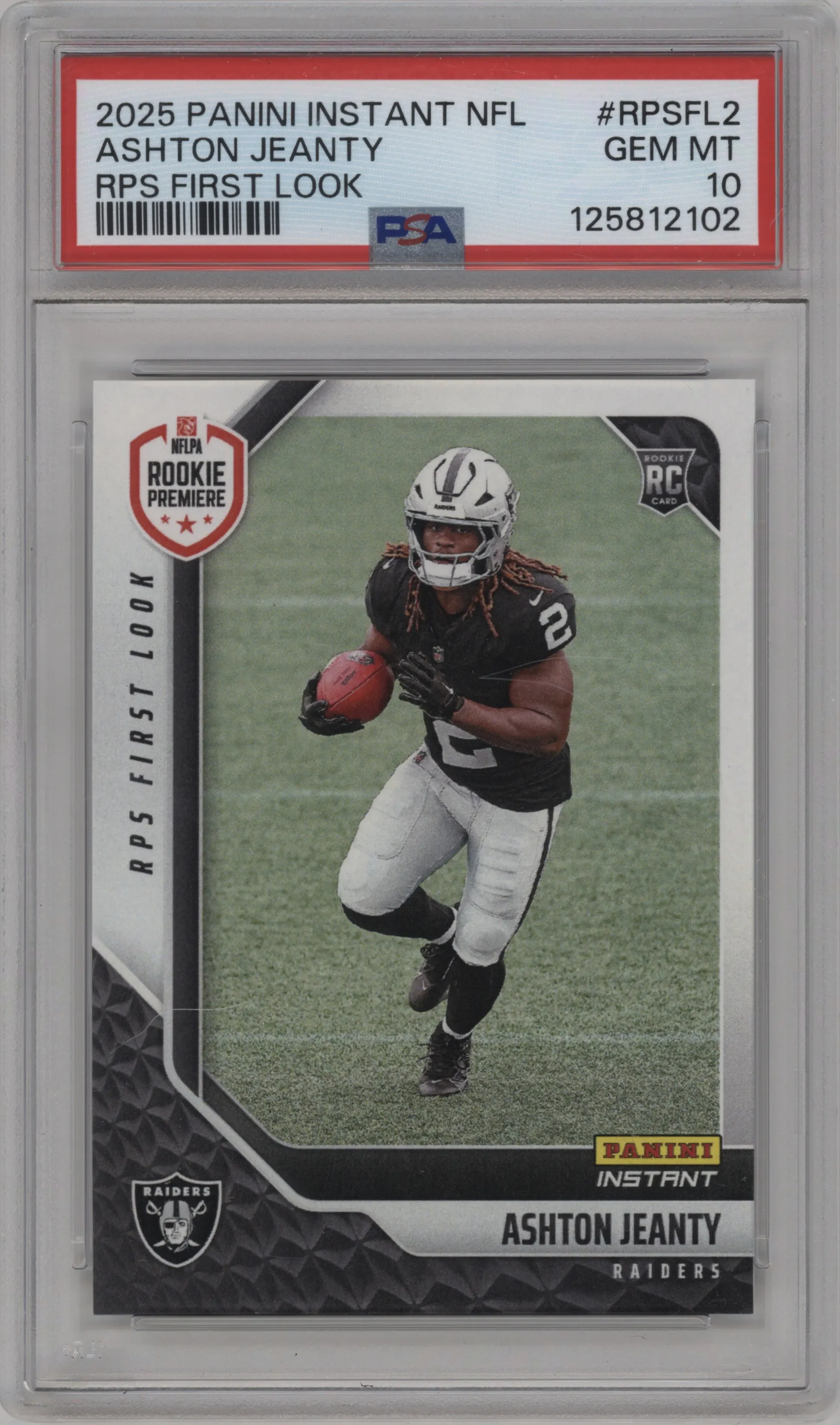 2025 Panini Instant NFL RPS First Look Ashton Jeanty PSA 10