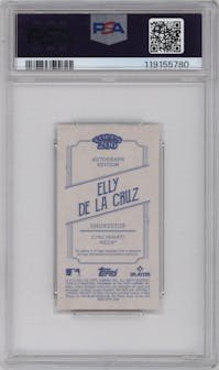 Elly De La Cruz from the 2024 Topps 206 set graded by PSA and given an overall grade of 10.