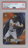 Oneil Cruz from the 2022 Bowman Platinum set featuring a Orange parallel graded by PSA and given an overall grade of 9.