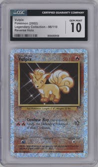 Vulpix from the 2002 Pokemon  set graded by CSG and given an overall grade of 10.