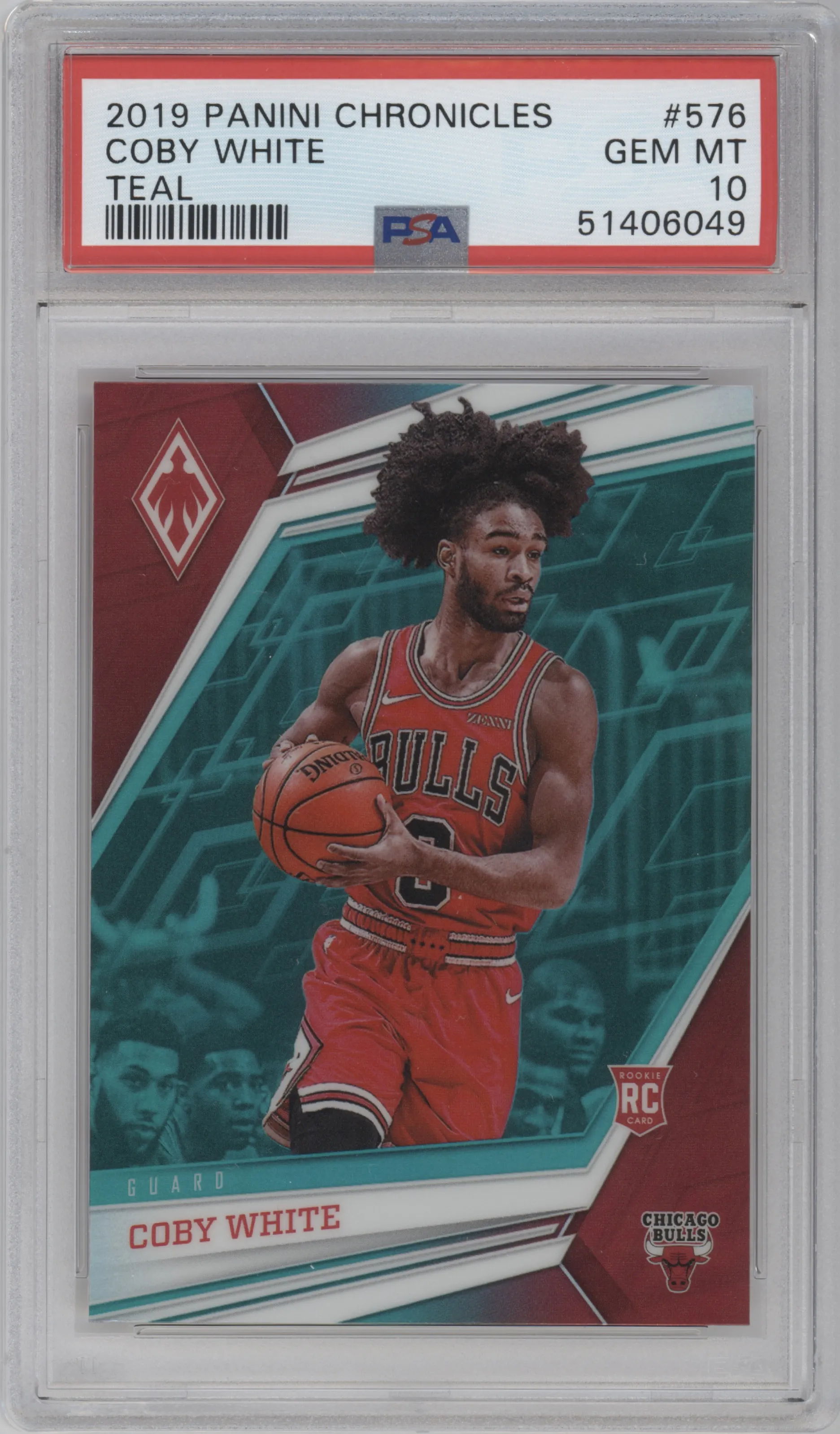 2019 Panini Chronicles Phoenix Coby White Teal PSA 10