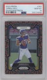 Jaren Hall from the 2023 Panini Prizm set featuring a Snakeskin parallel graded by PSA and given an overall grade of 10.
