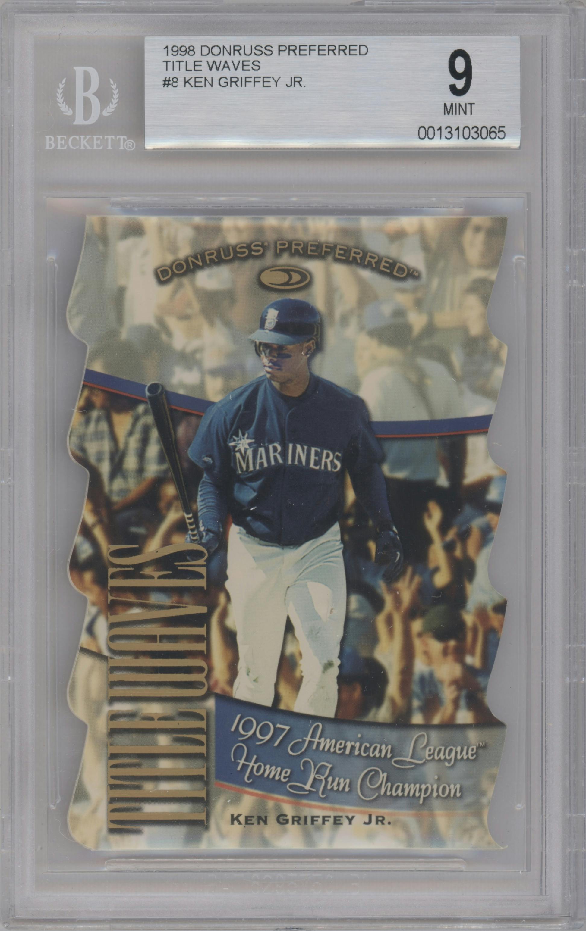 Ken Griffey Jr. from the 1998 Donruss Preferred set graded by Beckett and given an overall grade of 9.