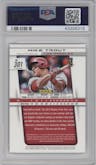 Mike Trout from the 2013 Panini Prizm set featuring a Green Prizm parallel graded by PSA and given an overall grade of 10.