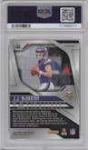 J.J. McCarthy from the 2024 Panini Prizm set featuring a Silver Prizm parallel graded by PSA and given an overall grade of 9.