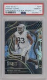 Byron Young from the 2023 Panini Select set featuring a Black Dragon Scale parallel graded by PSA and given an overall grade of 10.