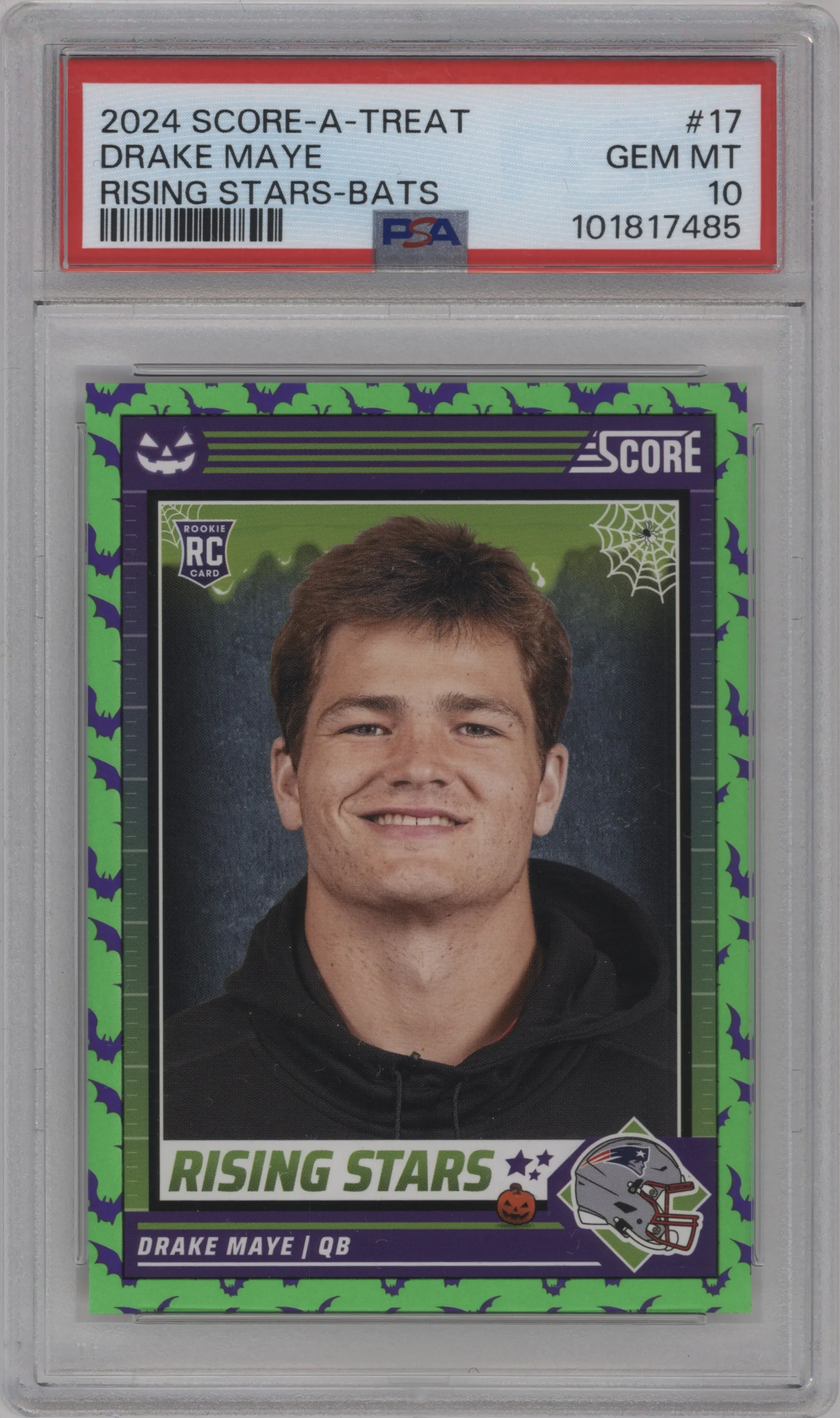 2024 Score-A-Treat Rising Stars Drake Maye Bats PSA 10