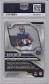 Malik Nabers from the 2024 Panini Prizm set featuring a Pandora parallel graded by PSA and given an overall grade of 9.