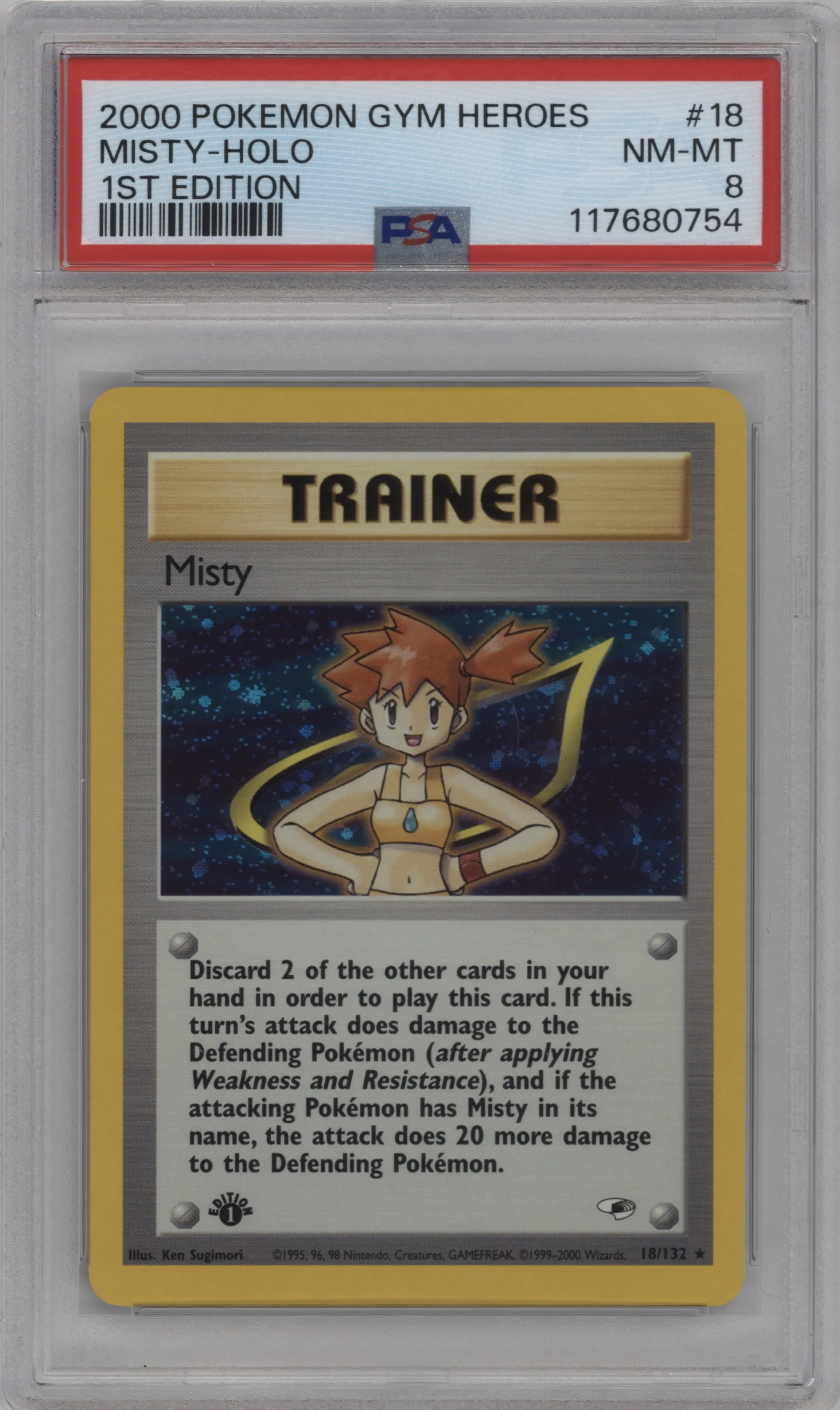 2000 Pokemon GH Gym Heroes Misty #18 PSA 8