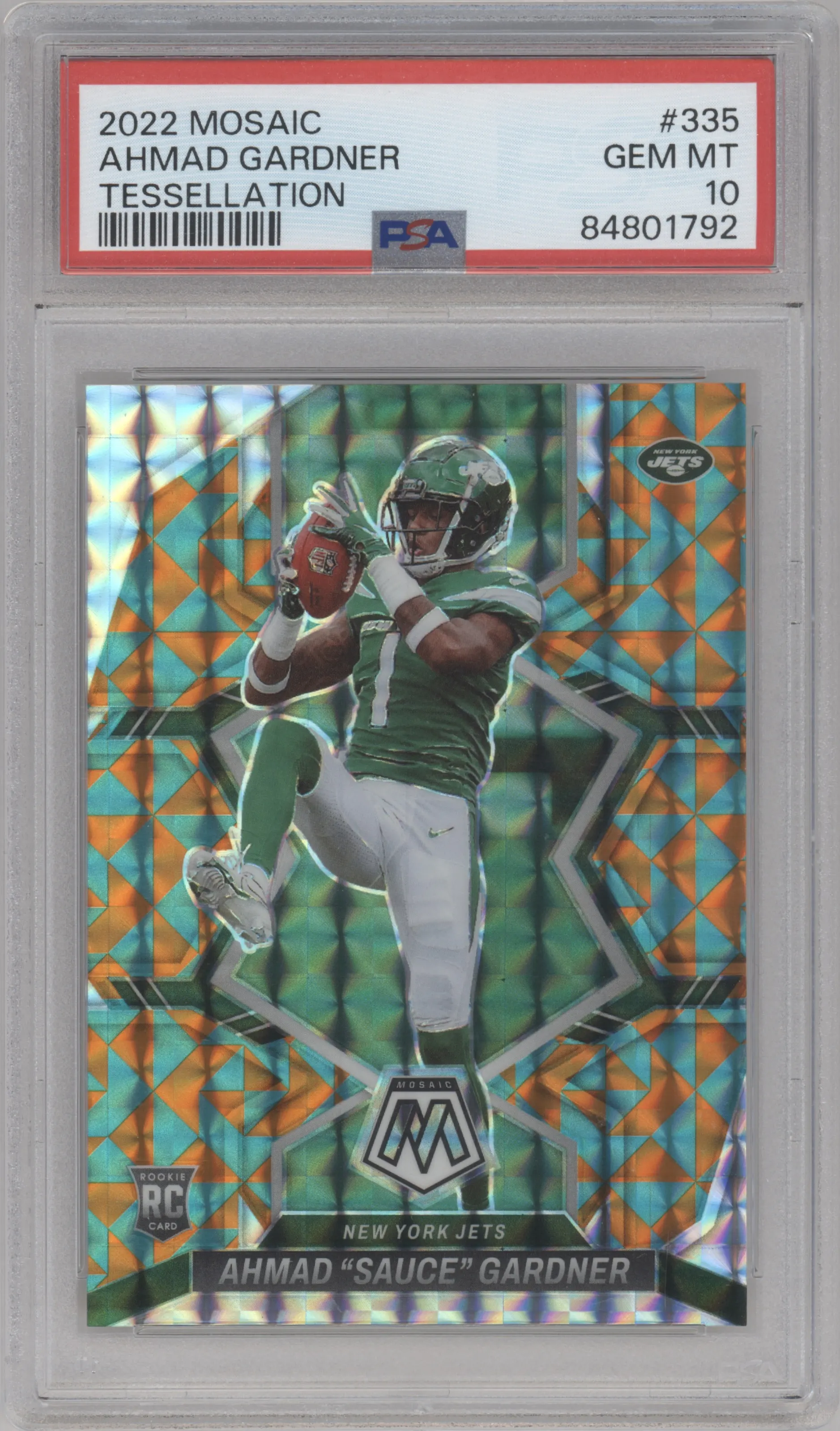 2022 Panini Mosaic Ahmad "Sauce" Gardner Tessellation #335 PSA 10