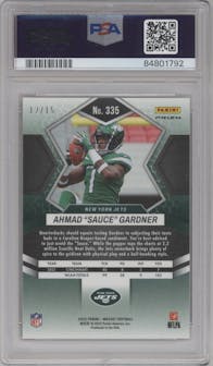 Ahmad "Sauce" Gardner from the 2022 Panini Mosaic set featuring a Tessellation parallel graded by PSA and given an overall grade of 10.