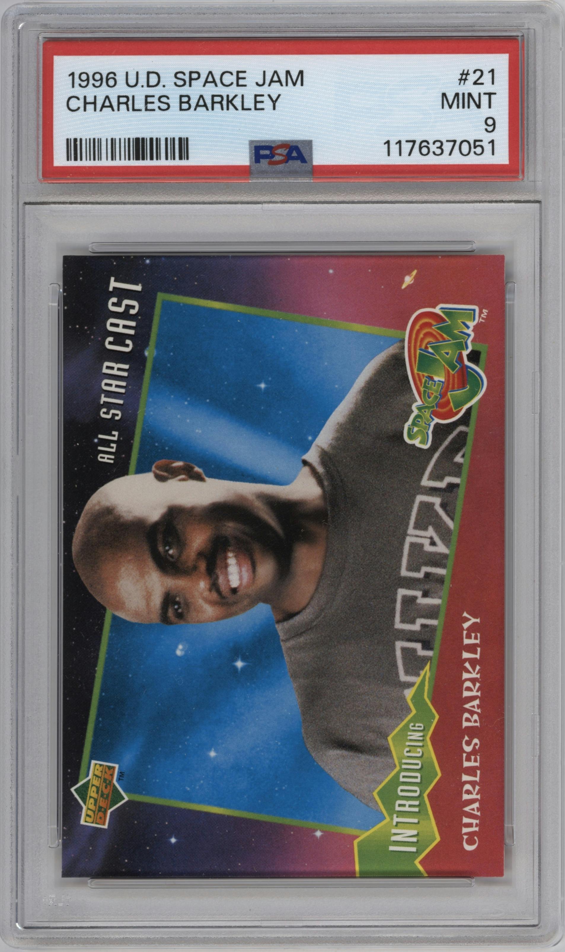 Charles Barkley from the 1996-97 Upper Deck Space Jam set graded by PSA and given an overall grade of 9.