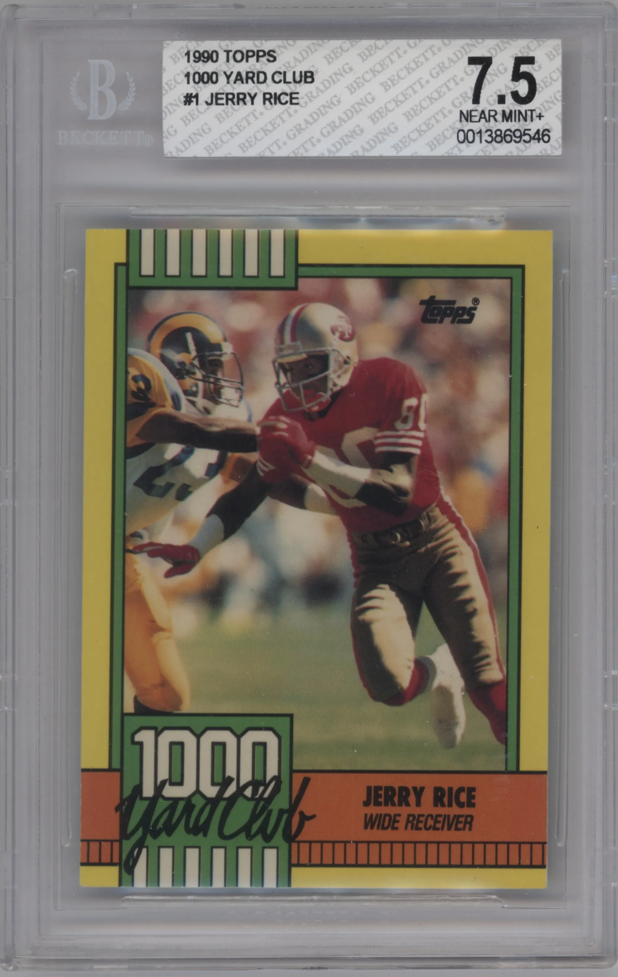 1990 Topps 1000 Yard Club Jerry Rice BGS 7.5