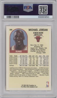 Michael Jordan  from the 1989-90 NBA Hoops  set graded by PSA and given an overall grade of 9.