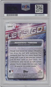 Masataka Yoshida from the 2023 Topps Chrome Update set graded by PSA and given an overall grade of 9.