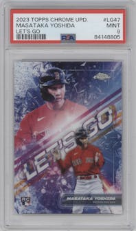 Masataka Yoshida from the 2023 Topps Chrome Update set graded by PSA and given an overall grade of 9.
