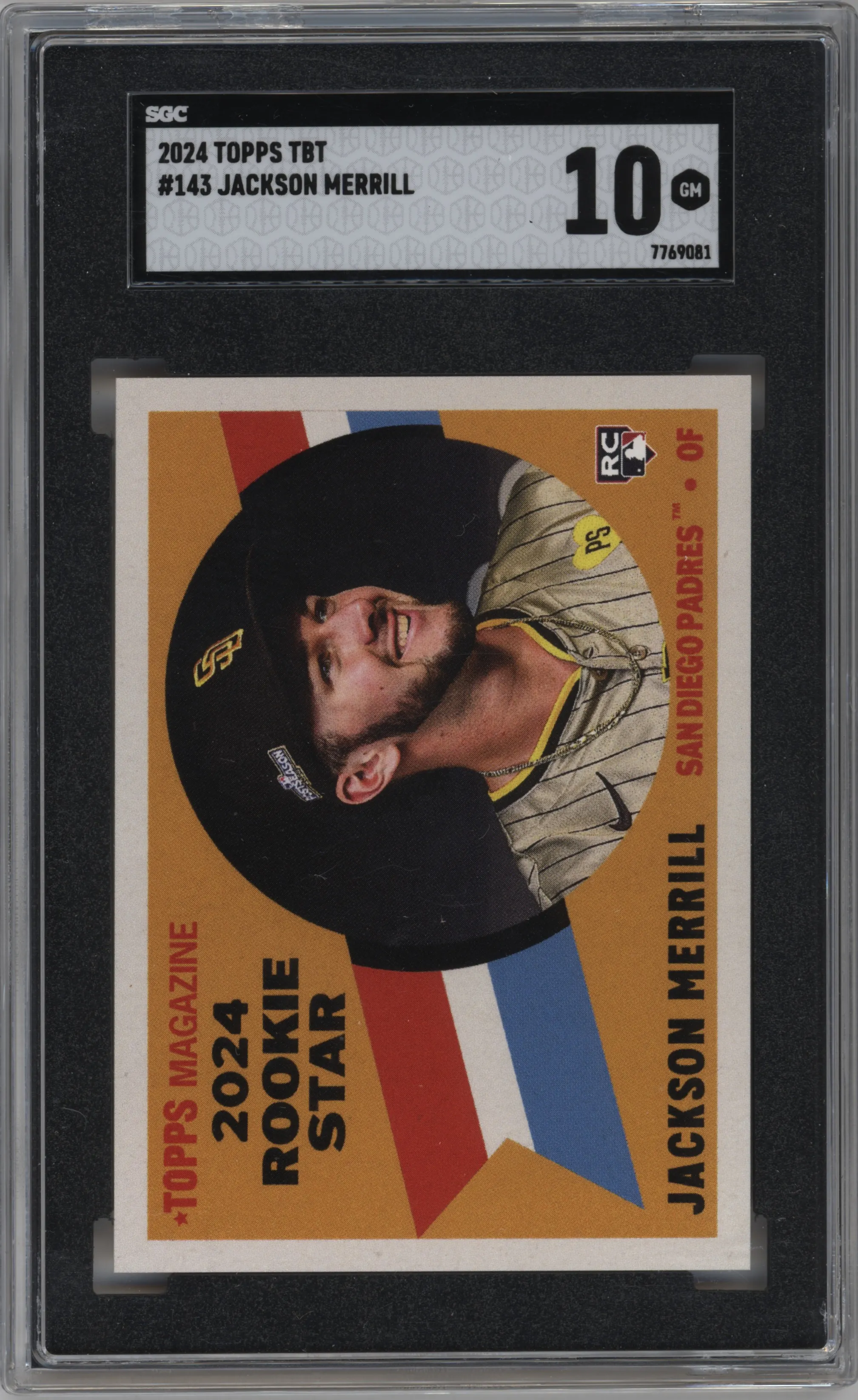 2024 Topps Throwback Thursday Jackson Merrill SGC 10