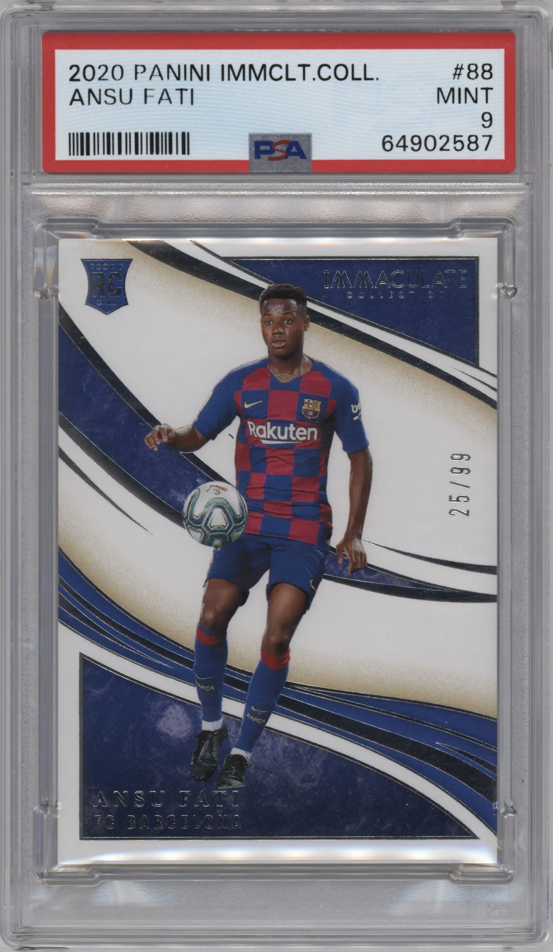 2020 Panini Immaculate Collection Ansu Fati PSA 9