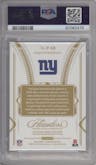 Saquon Barkley from the 2022 Panini Flawless set featuring a Silver parallel graded by PSA and given an overall grade of 9.