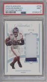 Saquon Barkley from the 2022 Panini Flawless set featuring a Silver parallel graded by PSA and given an overall grade of 9.